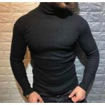 TK Moda Erkek Boğazlı Kazak - Standart - Siyah