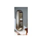 TK WOOD CRAFTS Siyah Oval Elips 150x50 Dekoratif Boy Aynası Fenomen Ayna