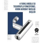 TKÇ 4 Modlu Musluk Başlığı | Şelale, Yağmur, Sprey, Köpük Akışı | Yüksek Basınç Performans - Renkli