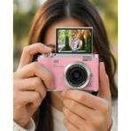 TKÇ 48 Mp Vlog Kamera 1080P Video Flip Screen Uzun Pil Ömrü Selfie Kamera - Renkli