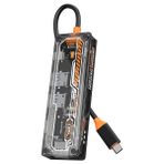 TKÇ Ally 6in1 Type-C To Usb3.0 + Usb2.0 + Type-C Pd 100W + Sd + Tf + HDMI Çoğaltıcı Transparan Hub-