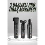 TKÇ Dijital Göstergeli 3 Başlıklı Tıraş Makinesi Islak Kuru Lazer Öncesi Günlük - Renkli
