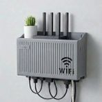 TKÇ Duvar Tipi Wi-Fi Modem Saklama Kutusu(Gri) – Kablo Düzenleyici Router Raf Organizer