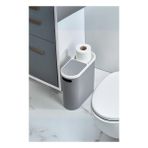 TKÇ Gri Kapaklı Wc Kağıtlıklı Çöp Kovası & Ofis Çöp Kovası 10 Lt - Beyaz