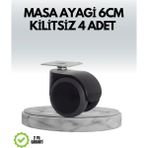 TKÇ Halı ve Beton Uyumlu Kilitsiz Mobilya Tekerleği 4’lü - Renkli
