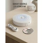 TKÇ Hareket Sensörlü Yuvarlak LED Aydınlatma & USB Şarjlı Pratik Gece Lambası (8 Cm)
