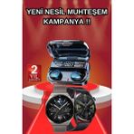 TKÇ Ikili Set Akıllı Saat ve Bluetooth Kulaklık Kablosuz Uzun Pil Ömrü Spor Modları