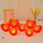 TKÇ LED Işıklı Kırmızı Kalp Gece Lambası 12'li Paket