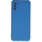 TKÇ Mey Ithalat® Samsung Galaxy A02S Kılıf Nano Içi Kadife Silikon - Mavi