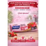 TKÇ Polmix Çilek Kokulu Büzgülü Büyük Boy Çöp Torbası 65X70 cm 10'lu 1 Paket Dayanıklı Sızd�