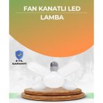 TKÇ Tasarruflu Pervane LED Ampül 4 Kollu 60 Watt Geniş Alan Aydınlatma