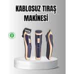 TKÇ Unisex Şarjlı Saç ve Sakal Tıraş Makinesi – Ayarlanabilir Tarak Başlıkları, Sessiz Motor - Renkli