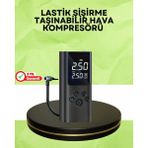 TKÇ USB Şarjlı Taşınabilir Hava Kompresörü Dijital Ekranlı