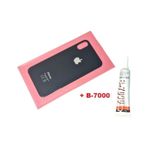 Tkgz Apple Uyumlu iPhone X Arka Pil Batarya Kapağı Cam+b-7000 Siyah
