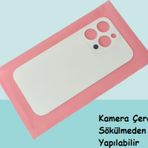 Tkgz - İphone 14 Pro Arka Pil Batarya Kapağı - Cam Kapak Geniş Lens Deliği - Beyaz