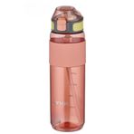 TKK 800ml Pipetli Taşıma Kulplu Silikon Gövde Ölçü Skalalı Tritan Su Matarası (Pembe)