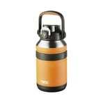 TKK Büyük Boy 1000ml Pipetli/Pipetsiz Kullanım Askılı Paslanmaz Çelik Termos Matara (Turuncu)