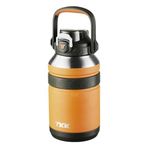TKK Mega Boy 1500ml Pipetli/Pipetsiz Kullanım Askılı Paslanmaz Çelik Termos Matara (Turuncu)