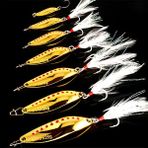 Tlg Shop Altın Tarzı 20G 7.g Altın Gümüş Metal Vıb Lures Tüy Kan Yuvası Kanca Kaşık Cazibesi Balıkçılık Yem Bas Yapay Yaprak Sert Yem (Yurt Dışından)