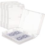 TLY 4 Adet Plastik Oyun Kartı Kılıfı Şeffaf Kart Güverte Kutusu Akrilik Oyun Kartı Depolama, 2 Güverte Çıtçıtlı Kapalı Oyun Kartı Tutucu Boş Kartvizit Düzenleyici 3.4x2.2 inç Boyutlu Kartlar için