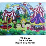 TM Tasarım Mağazası Büyük Boy 72 Parça Karton Yapboz Puzzle 7 Yaş+ 39 x 27 cm - Lunapark-1