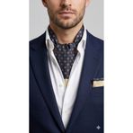 TMFASHİON Erkek Desenli Kendinden Bağlı Boyun Ascot Fular Cep Mendil Seti