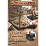 TncPatiShop Metal Katlanabilir Köpek Kafesi |Taşınabilir Ev Tipi Büyük Boy Kedi Köpek Taşıma Çantası Eğitim Çiti