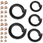 Tnisesm 5 Boyutlu Yakıt Hattı Hortumu - 3/8 "1/2" 5/16" 1/4 "3/16" ID NBR Kauçuk 3.3ft Küçük Motorlar için 20 Adet Kelepçeler ile Kawasaki EZGO Golf Arabası Kar Araci Motosiklet ATV Traktör