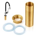 TNOMSNO Soğuk musluk armatürleri, ucu, kilit somunu, kit uzatma, dişli borulu musluk uzatması, şaft somunları, uzatılmış yüksek M30 x 10 cm, musluk montajı için kilit somunu