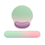 TNRAADREM Klavye Bulut Bilek Dinlenme Pedi, Kaymaz Tabanlı Oyun Mouse Pad,Ergonomik Mouse Pad,Hafızalı Köpük Klavye Jel Bilek Desteği Rahat Yazma ve Bilek Ağrısı Giderici (Gradyan Yeşil Pembe)