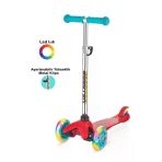 Tntech 3 Tekerlekli (7Renk Işıklı) Gövde Sıkıştırma Mandallı Yükseklik Ayarlı Işıklı Scooter
