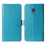 Tnviud Premium Retro Flip Deri Çanta Koruyucu Kılıf Cep Telefonu Telefon TPU Silikon Kılıf Nokia 235 4G (2024) / 215 4G (2024) / 220 4G (2024) 2.4 inç Kapak Cüzdan Cover Etui Holder (Mavi)