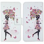 Tnviud PU Deri Cüzdan Kılıf Koruyucu Kılıf Kartlık TPU Silikon Cilt Kılıfı Nokia 105 2G 2023 1,8 inç ( Umbrella Girl Design)