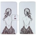 Tnviud PU Flip Deri Çanta Kılıf Kapak Cep Telefonu Kılıfı Koruyucu Kılıf Kapak Kılıf Skin TPU Silikon Kılıf Nokia 105 4G 2023 1.8" için (Back Girl Tasarım)