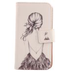 Tnviud PU Flip Deri Çanta Kılıf Kapak Cep Telefonu Kılıfı Koruyucu Kılıf TPU Silikon Skin HMD 105 2024 / Nokia 105 2024 / Nokia 108 4G 2024 / HMD 105 4G 2" için (Back Girl Design)