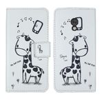 Tnviud PU Flip Deri Çanta Kılıf Kapak Cep Telefonu Kılıfı Koruyucu Kılıf TPU Silikon Skin Nokia 235 4G (2024) / 215 4G (2024) / 220 4G (2024) 2.4" (Zürafa Tasarımı) için