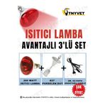 Tnyvet Isıtıcı Lamba 250 Watt + E27 Seramik Duy+2m Fişli Kablo Avantajlı Set
