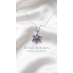 To Be Reborn Çelik Zirkon Taşlı Mor Lotus Çiçeği Kolye - Silver