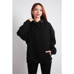To Cosmos Unisex Oversize Pure Hoodie (Kapüşonlu Sweatshirt) Siyah, L