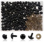 TOAOB THE ONE AND ONLY BABY 150 adet 16 mm Siyah Plastik Güvenlik Gözleri El Sanatları Dolgu Hayvanlar için Pullu Güvenlik Gözleri Amigurumis Tığ İşi Ayılar Bebek Yapımı