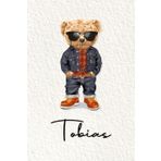 Tobias: Cahier personnalisé avec prénom Tobias | Cadeau d'anniversaire pour enfant, garçon, homme, copain ... | Nounours | 110 pages lignée, Petit Format 6x9 pouces (15,24 x 22,86 cm)