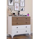 Tocco 1079 Linet Beyaz Meşe 4 Çekmeceli Şifonyer