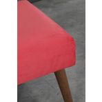 TOCCO MOBİLYA Ahşap Ayaklı 40x40 Cm Kare Puf Bench -nar Çiçeği