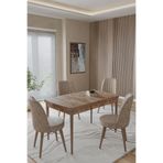 TOCE HOME Maslen Serisi 80X130 Açılır Masa Yemek Odası Takımı, Mutfak Takımı 4 Adet Sandalye