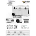 Toco Premium Coolers 90 Lt Premium Tekerlekli Taşınabilir Soğutucu Kamp Buzluğu 90 Qt Kamp ve Araç Termosu Cooler Box - Beyaz