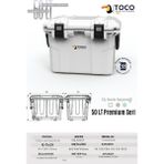 Toco Premium Coolers Taşınabilir Soğutucu Kamp Buzluğu 50 LT Premium Kamp ve Araç Termosu Cooler Box - Beyaz - 47,5 lt