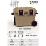 Toco Premium Coolers Taşınabilir Tekerlekli Soğutucu Kamp Buzluğu 45 Lt Premium Kamp ve Araç Termosu Cooler Box - Acı Kahverengi
