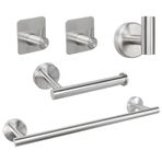 TocTen Banyo Donanım Seti, Kalın Paslanmaz Çelik Banyo Havlusu Bar Seti, Banyo için Havlu Askısı+Tuvalet Kağıdı Tutucu+3 Bornoz Havlu Kancası Duvara Monte Banyo Aksesuar Seti (5 adet, Fırçalanmış