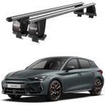 Today Auto Cupra Leon Iv (Mk4 / No Glass Sunroof) (2020 ve Sonrası) Oluksuz Kilitli Ara Atkı Port Bagaj Tavan Barı - Gri
