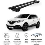 Today Auto Kanca Renault Kadjar (2016 ve Sonrası) Uyumlu Siyah Kilitli Ara Atkı 120CM Port Bagaj Tavan Barı - Kilitli tavan barı